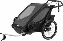 Thule Chariot Sport 2-Seat Multisport Bike Trailer - Midnight Blac for Racks & Baskets
